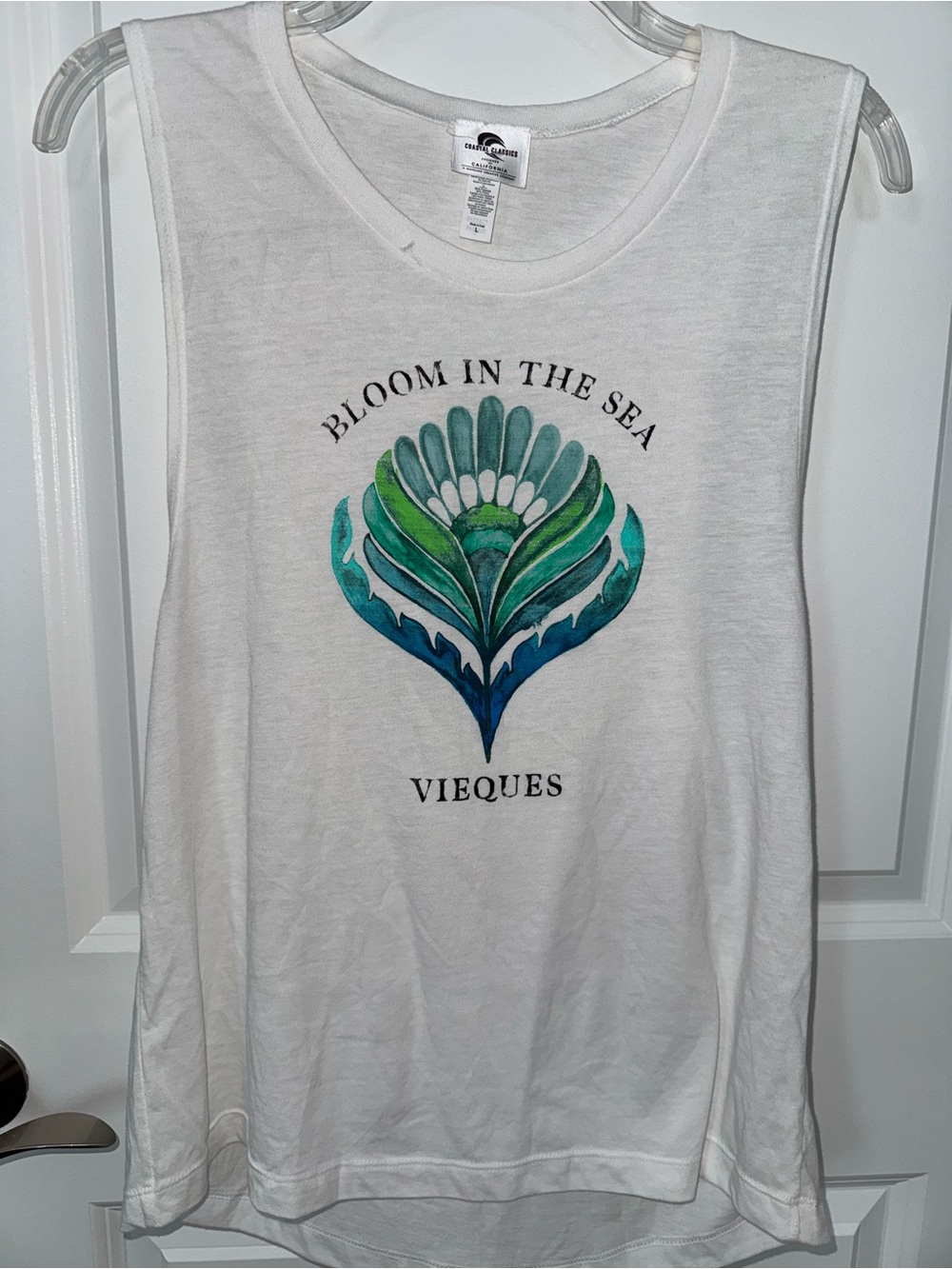 White Bloom in the Sea Vieques Graphic Tank Top
